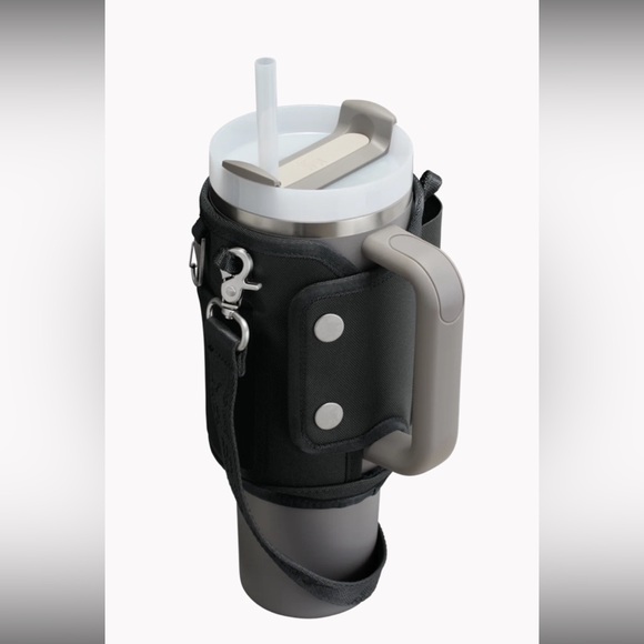 Stanley Black and Gray Travel Mug with Strap - Picture 2 of 4